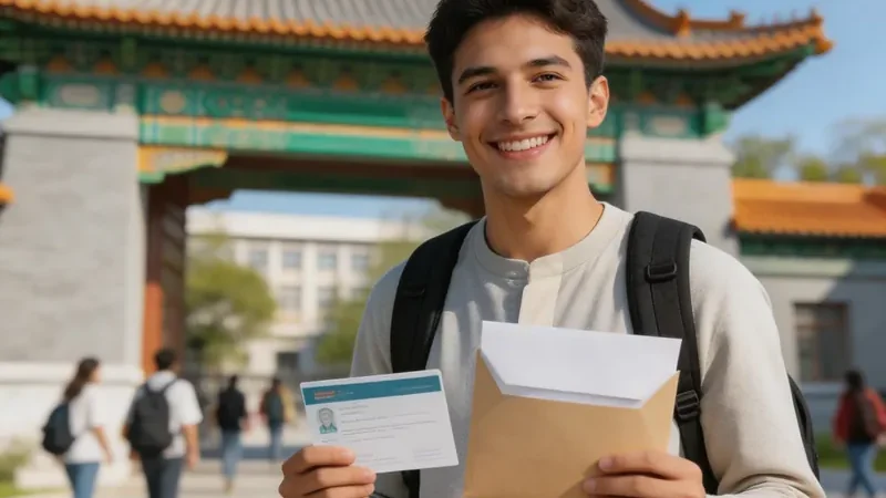 International student at Chinese university campus